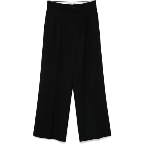 Schwarze Woll-Palazzo-Hose , Damen, Größe: XS - Philippe Model - Modalova