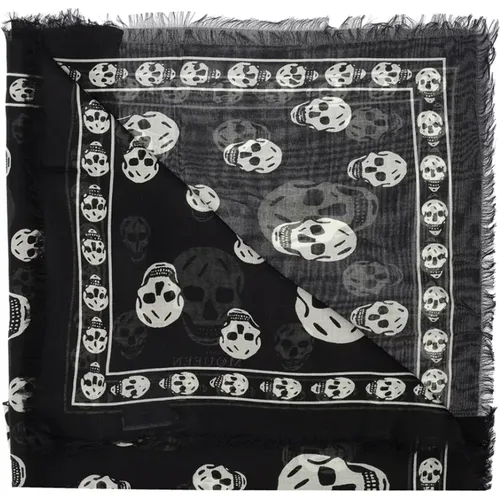 Scarves, female, , Size: ONE SIZE Skull Scarf - alexander mcqueen - Modalova