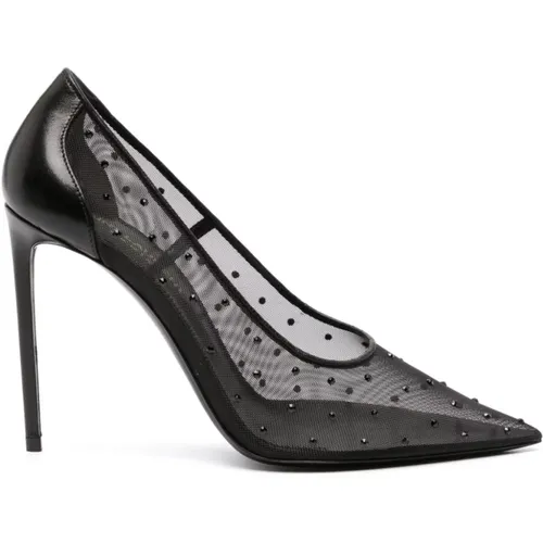 Anja Crystal-Embellished Pumps , female, Sizes: 5 1/2 UK, 7 UK, 8 UK, 4 UK, 4 1/2 UK, 3 1/2 UK - Saint Laurent - Modalova