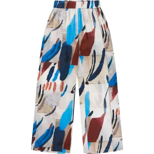Luxe Oversized Printed Pants , female, Sizes: L, XL, M, XS, S - Munthe - Modalova
