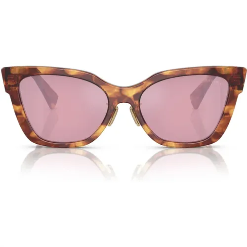 Quadratische Sonnenbrille mit Havana Honey Rahmen und braunen Verlaufsgläsern - Miu Miu - Modalova