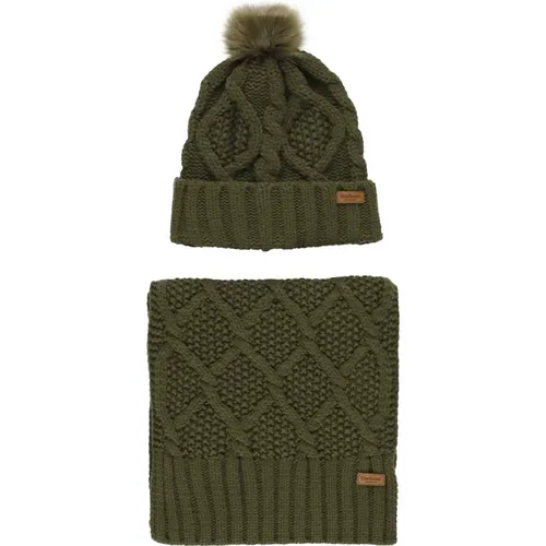 Knitted Beanie and Scarf Set , female, Sizes: ONE SIZE - Barbour - Modalova