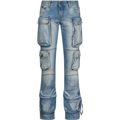 Blaue Niedrig sitzende Skinny-Fit Denim Jeans,Sky Cargo Jeans - The Attico - Modalova