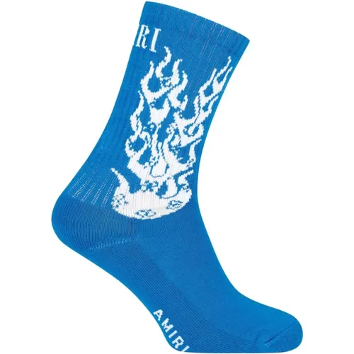 Flames Logo Socks , male, Sizes: M - Amiri - Modalova