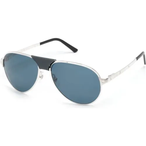Silver Sunglasses with Accessories , male, Sizes: 61 MM - Cartier - Modalova