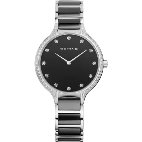 Watches, female, , Size: ONE SIZE Ceramic Women's Watch with Stainless Steel Band - Bering - Modalova