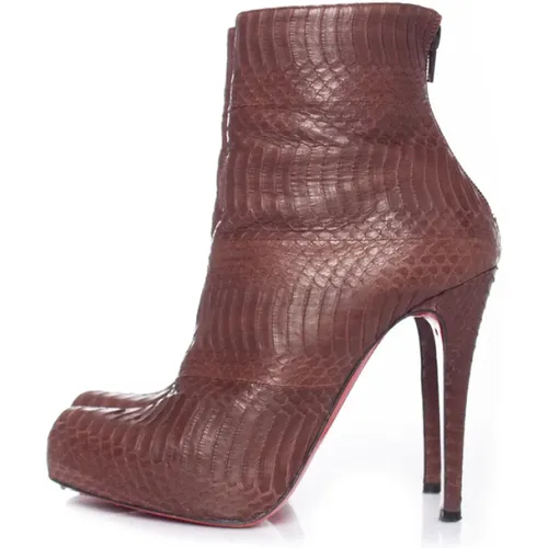 Snakeskin platform boots , female, Sizes: 5 UK - Christian Louboutin Pre-owned - Modalova