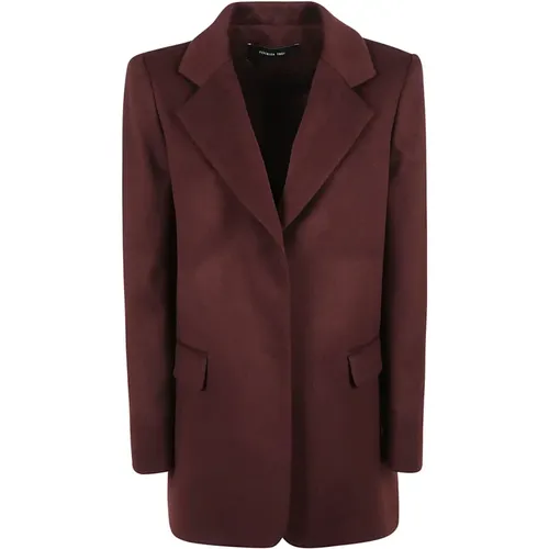 Blazers, female, , Size: M Bordeaux Wool-Cashmere Coat Aw24 - Federica Tosi - Modalova