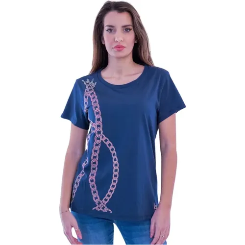 Mini Rivet Chain T-shirt , female, Sizes: M, XL - Liu Jo - Modalova