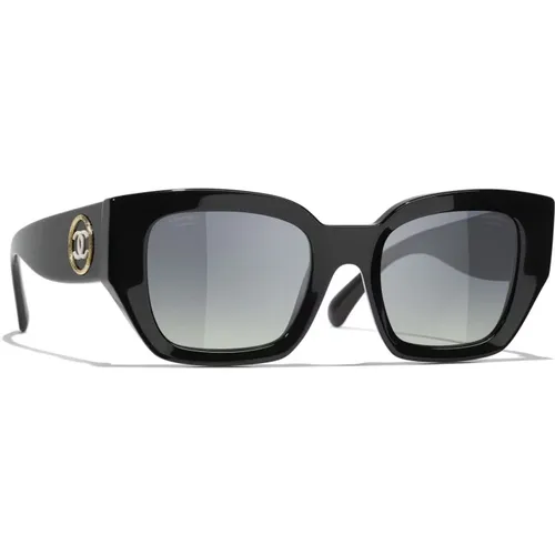Schwarze Sonnenbrille mit Zubehör , Damen, Größe: 51 MM - Chanel - Modalova