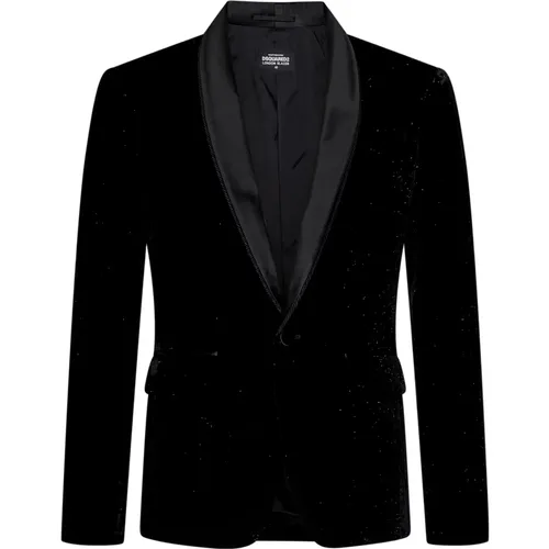 Velvet Tuxedo Blazer Aw24 , male, Sizes: XL, M - Dsquared2 - Modalova