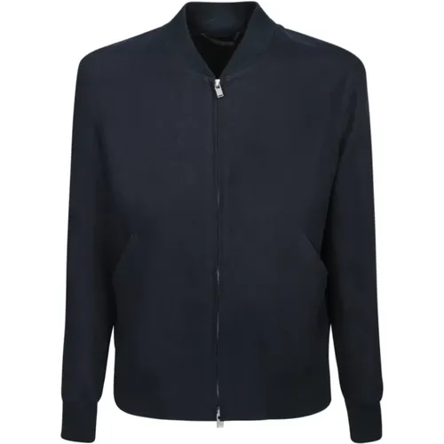 Bomber Jackets, male, , Size: M Linen Bomber Jacket - Lardini - Modalova