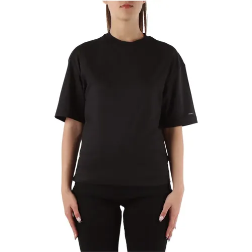 Cut Out Baumwoll T-shirt , Damen, Größe: S - Calvin Klein - Modalova