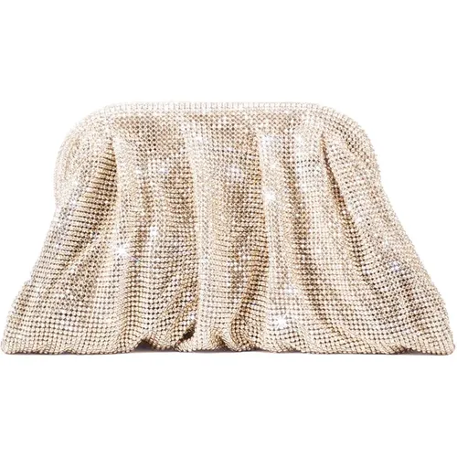 Crystal Mesh Sand Clutch Bag , female, Sizes: ONE SIZE - Benedetta Bruzziches - Modalova