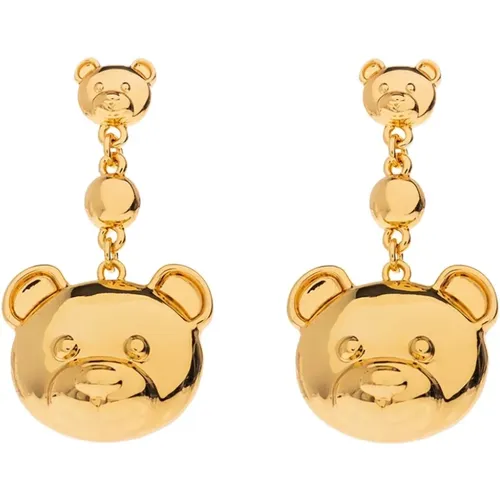 Earrings, female, , Size: ONE SIZE Drop earrings with teddy bear head - Moschino - Modalova