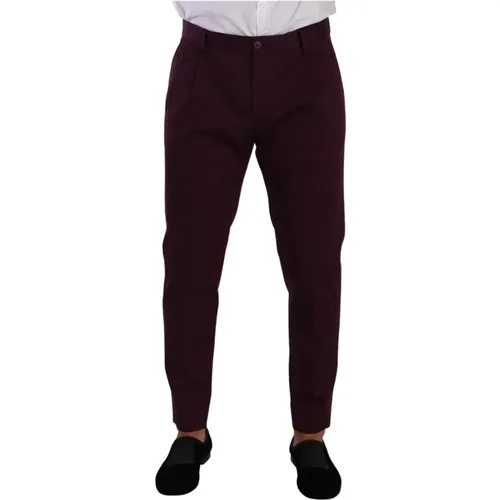 Chinos, male, , Size: M Cotton Tapered Chinos Dress Pants - Dolce & Gabbana - Modalova