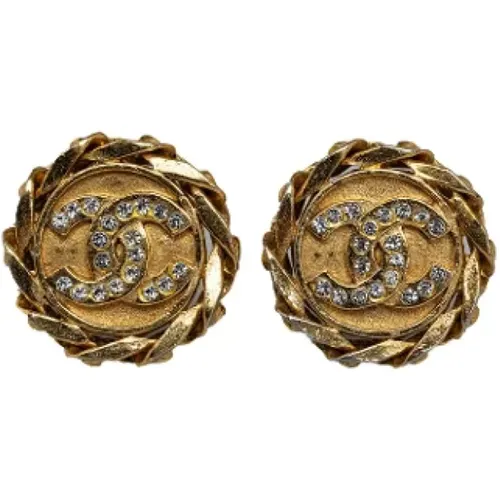 Pre-owned Jewellery, female, , Size: ONE SIZE Pre-owned Gold earrings - Chanel Vintage - Modalova