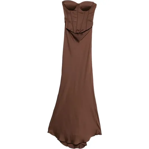 Gowns, female, , Size: M Satin Corset Maxi Dress - Rotate Birger Christensen - Modalova