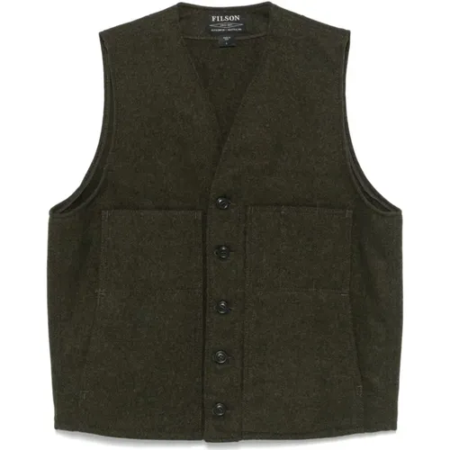 Wool V-Neck Sweater Vest , male, Sizes: L, XL - Filson - Modalova