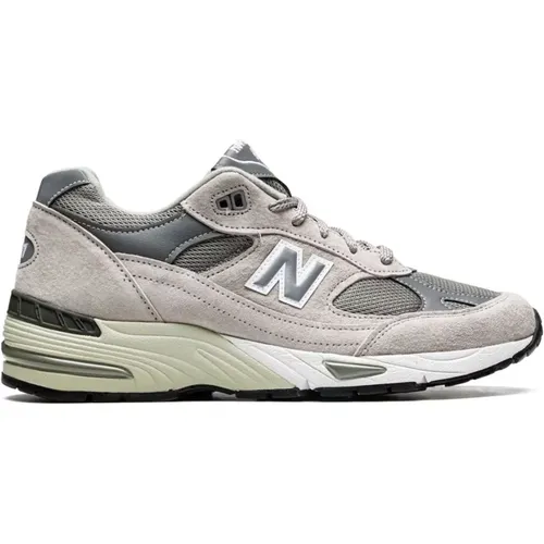 Grey Suede and Mesh Low-Top Sneakers , male, Sizes: 11 UK - New Balance - Modalova