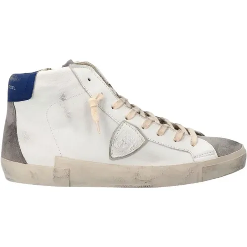 Vintage High-Top Sports Sneakers , male, Sizes: 10 UK, 9 UK - Philippe Model - Modalova