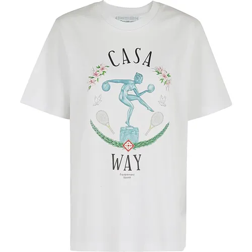 Marmor-Print Unisex T-Shirt , Damen, Größe: XS - Casablanca - Modalova