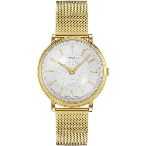 V Circle Medusa Gold Weiß Uhr - Versace - Modalova