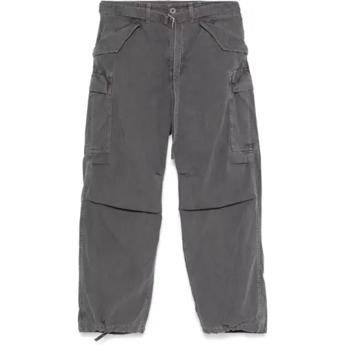 Straight Trousers, male, , Size: S Grey Cargo Pants with Strap Detailing - Sacai - Modalova