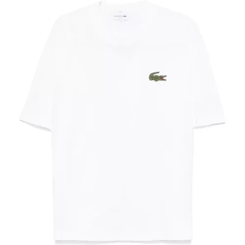 T-Shirts, male, , Size: M cotton logo t-shirt - Lacoste - Modalova