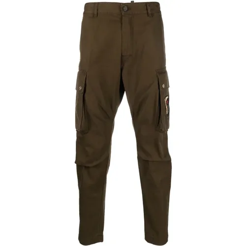 Chinos, male, , Size: L Slim Fit Cargo Trousers - Dsquared2 - Modalova