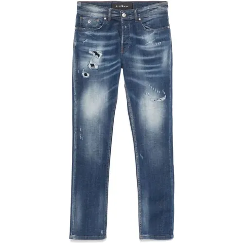 Schmale Blaue Denim Jeans , Herren, Größe: W35 - John Richmond - Modalova