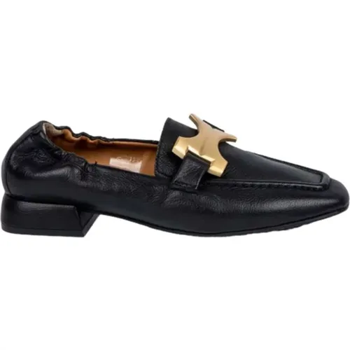 Leather Loafers with Gold Detail , female, Sizes: 8 UK, 5 UK, 6 UK, 4 UK, 7 UK, 3 UK - MJUS - Modalova