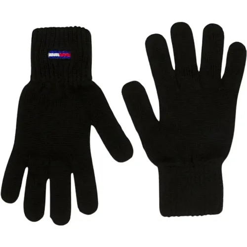 Gestrickte Handschuhe mit besticktem Logo , Damen, Größe: ONE Size - Tommy Jeans - Modalova