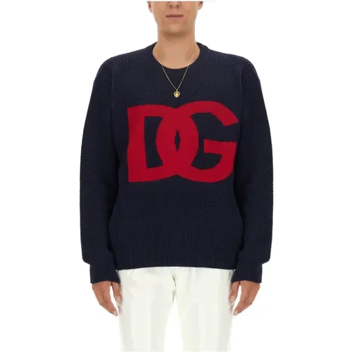 Logo Jersey Knitwear for Men , male, Sizes: L, S - Dolce & Gabbana - Modalova