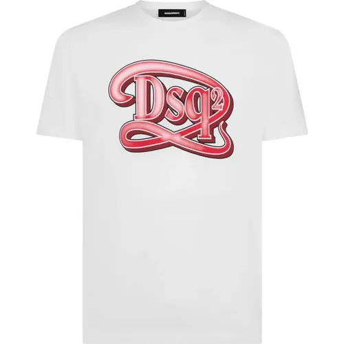 Cotton Jersey Logo Print T-shirt , male, Sizes: XL, L - Dsquared2 - Modalova