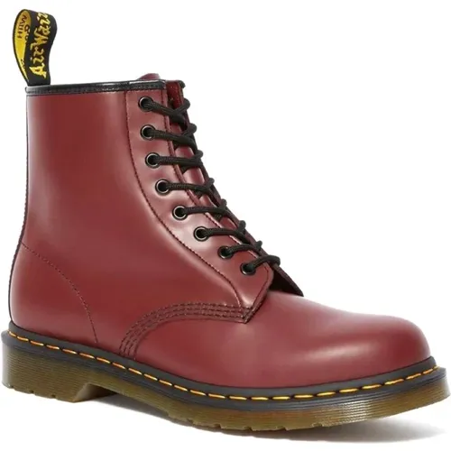 Casual Burgunder Leder Unisex Stiefel , Herren, Größe: 42 EU - Dr. Martens - Modalova