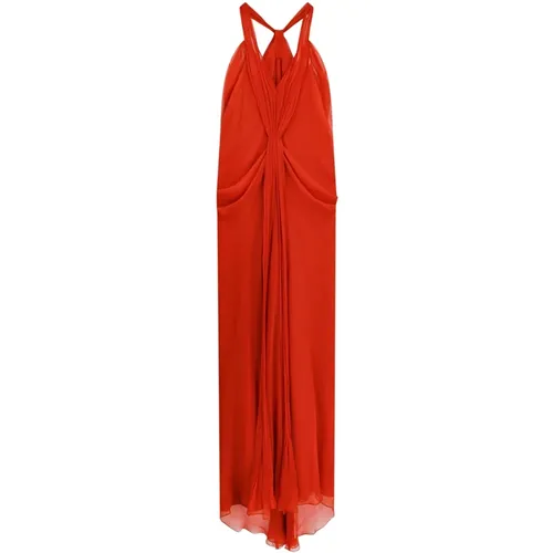 Sleeveless V-Neck Dress , female, Sizes: S - alberta ferretti - Modalova