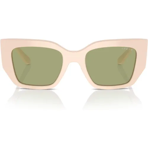 Geometrische Unregelmäßige Sonnenbrille Grün,Damen Quadratische Sonnenbrille Glänzend - Vogue - Modalova