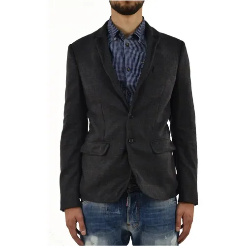 Grauer Baumwoll Herren Blazer - Mod.S74BN0386S41832 - Dsquared2 - Modalova