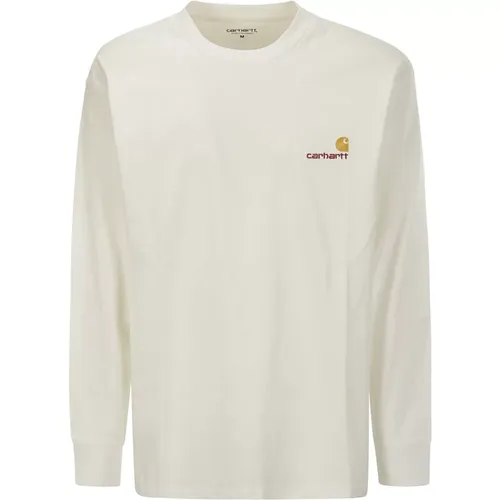 American Script Organic Cotton T-Shirt , male, Sizes: L, S, XL - Carhartt WIP - Modalova