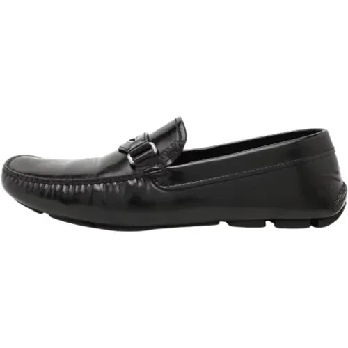 Pre-owned Flats, male, , Size: 9 1/2 US Pre-owned Leather flats - Prada Vintage - Modalova