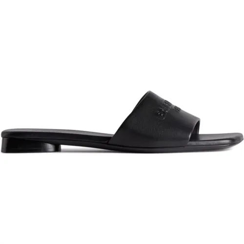 Leather Flat Sandals , female, Sizes: 5 UK - Balenciaga - Modalova