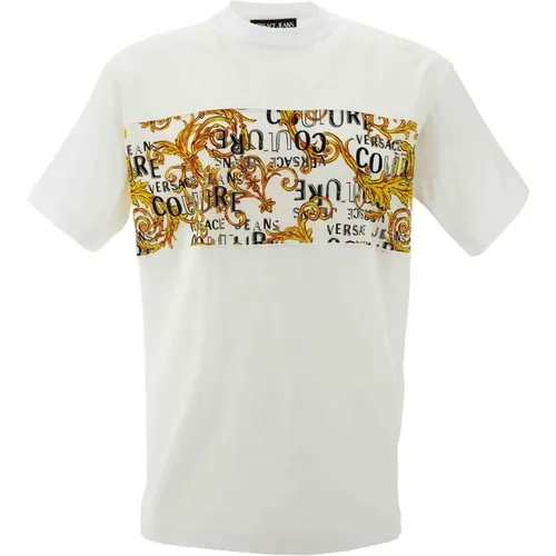 Weiße T-Shirt und Polo Kollektion , Herren, Größe: XL - Versace Jeans Couture - Modalova
