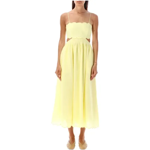 Linen Scallop Dress , female, Sizes: XS, S - Zimmermann - Modalova