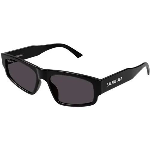 Schwarzer Rahmen Graue Linse Sonnenbrille , Herren, Größe: 56 MM - Balenciaga - Modalova