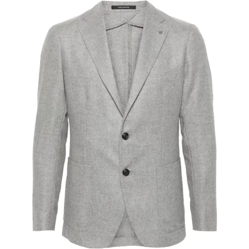 Blazers, male, , Size: 2XL Grey Wool-Cashmere Blend Jacket - Tagliatore - Modalova