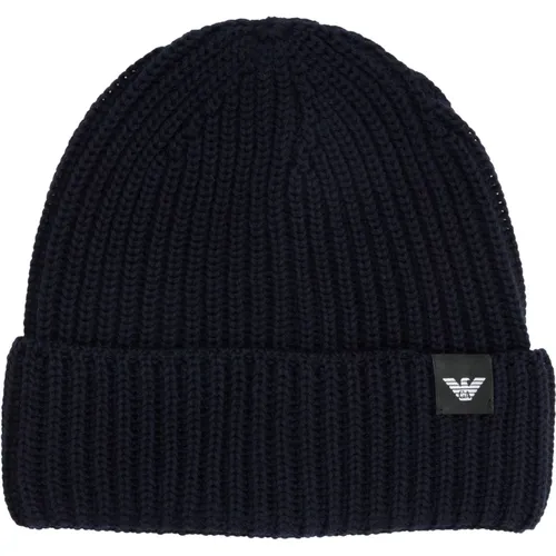 Plain Logo Beanie Hat , male, Sizes: L - Emporio Armani - Modalova