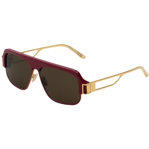 Sunglasses, unisex, , Size: 61 MM Burgundy Gold Sunglasses - Marni - Modalova