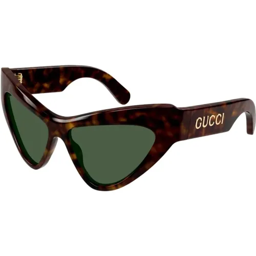 Sunglasses, female, , Size: ONE SIZE Cat-Eye Sunglasses with Logo Arm - Gucci - Modalova