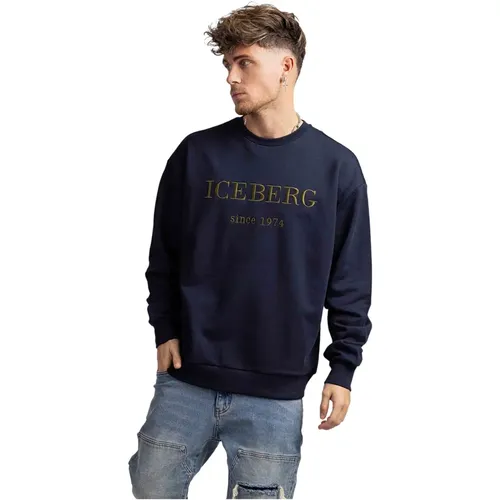 Bestickter Logo Pullover Herren Dunkelblau - Iceberg - Modalova